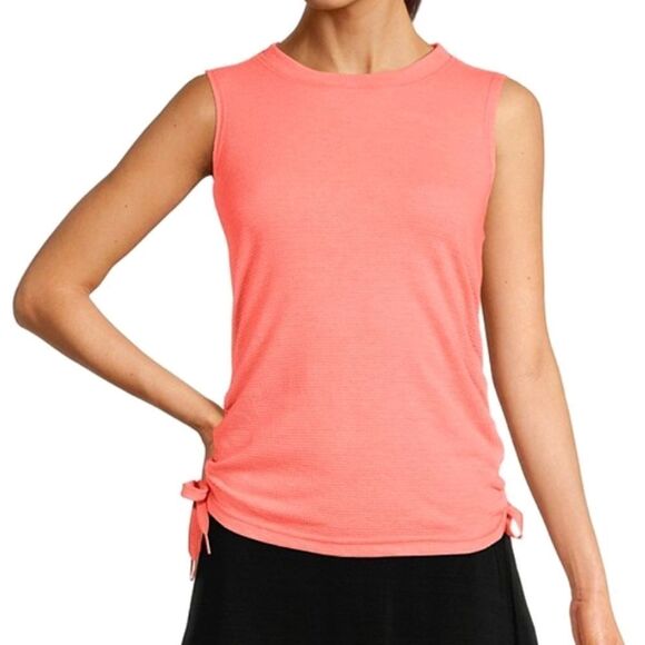 Calvin Klein Performance Sleeveless Crew Neck Side Tie Ruched Tank Top -I - Picture 8 of 9